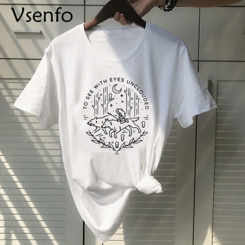 2020 футболка с японским аниме Принцесса Мононоке Повседневная коротким рукавом и