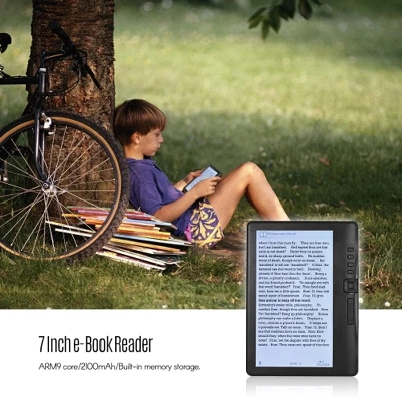 Portable 7 Inch 800 x 480P E Reader Color Sn Glare Free Built In 4GB Memory Storage Backlight Battery Support Photo Viewing 