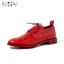 Туфли-оксфорды на плоской подошве в британском стиле; Женская Весенняя мягкая коровья кожа оксфорды; повседневная обувь на плоской подошве; женская обувь на шнуровке в стиле ретро; броги