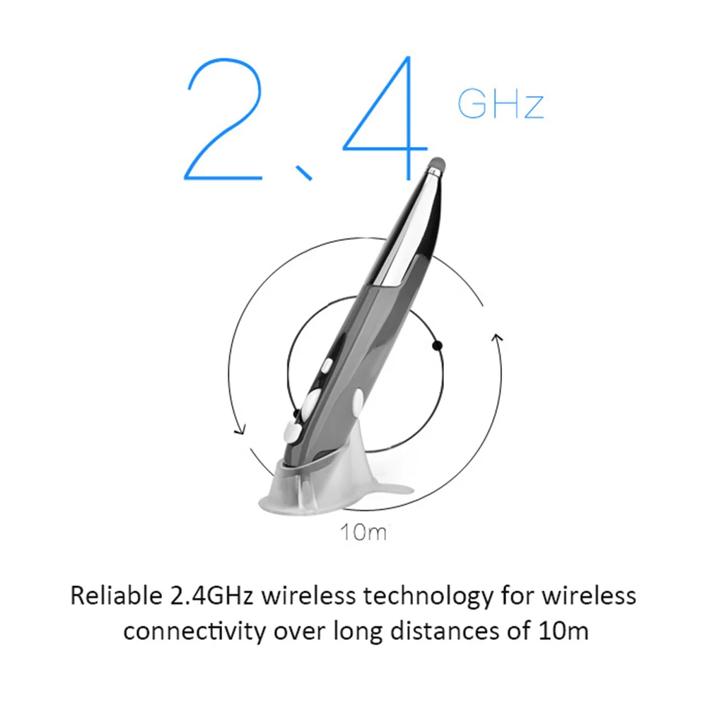 PR-06 2.4Ghz Wireless Optical Touch-pen Mouse 800/1200/1600DPI Wireless Mouse Pen with Stylus Function Handwriting Ergonomic