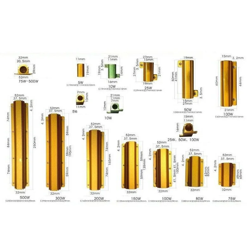 1ohm 2ohm 4ohm 8ohm 8R 200W мощный металлический резистор 4 ламповый усилитель тест-манекен нагрузки Алюминиевый резистор fix мульти инструменты