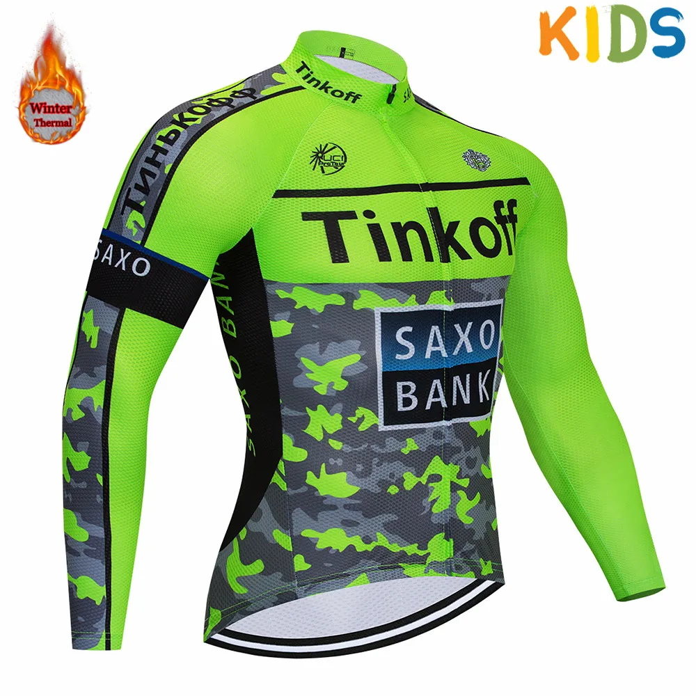Tinkoff/ теплая детская зимняя теплая шерстяная одежда для велоспорта, костюм для велоспорта, верхняя одежда для горного велосипеда, комплект со штанами - Цвет: 9