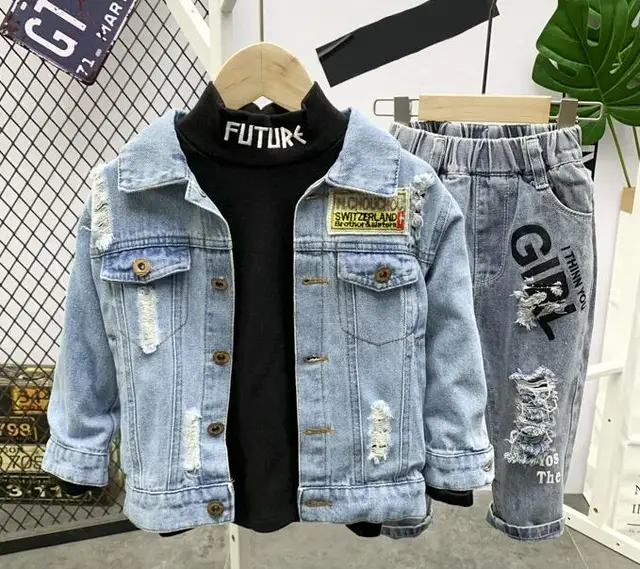 black jean jacket for baby boy