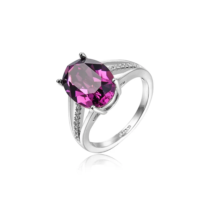 

New Style Egg of Crystal Ring Classic Shih Crystal Element Inlaid Debutante Elegant Luxury Europe And America Strobe WOMEN'S Rin