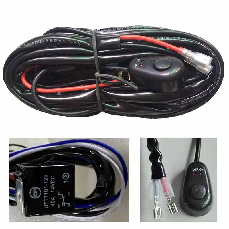 차량 램프 배선 하네스 키트 LED 작업등 바 무선 리모컨 점멸 와이어 컨트롤러 (SUV, 오프로드 트럭, 4x4, 4WD, 지프, ATV용)
