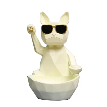 

Big deal Creative Fortune Cat Statue Remote Control Multifunction Storage Box Resin Lucky Cat Animal Sculpture Home Decoration