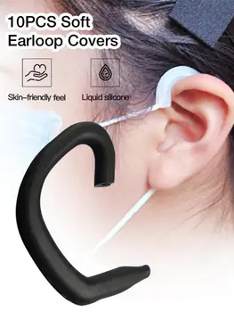 

10 PCS Silicone Earloop Cover Soft Comfortable Ear Protection Hook Earbud Gel Protection Earhook Silicone Holder Earbuds #L4