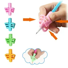  4pcs Children Writing Pencil Pen Holder Kids Learning Practise Silicone Pen Aid Grip Posture Correction Device For Students 