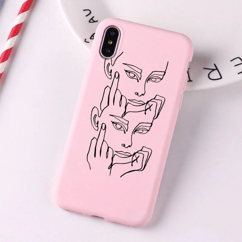 Забавный Мягкий силиконовый чехол с абстрактными линиями для iPhone X 8 7 6 6S Plus XR XS MAX 11