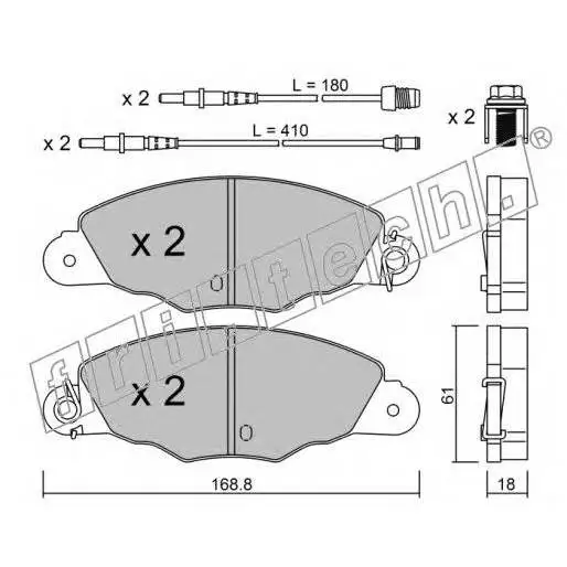 Колодки тормозные дисковые передние Citroen XANTIA 99- fri.tech