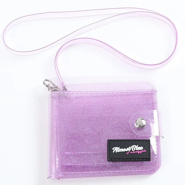 

Bentoy Transparent PVC ID Card Holders Wallet Short Money Purse Fashion Clear Jelly Credit Card Wallets Women Cards Cover Bag