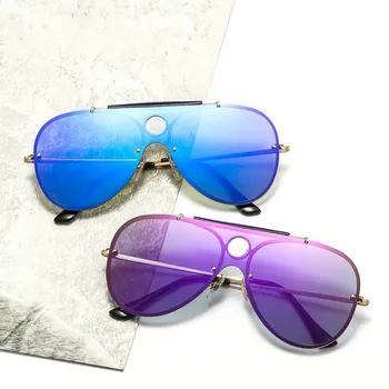 

Fashion Frameless Sun Glasses Large Frame Glasses Men's And Women's All-match Sunglasses Personality Trend Street Shooting