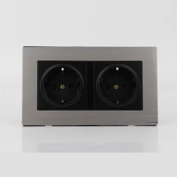 

EU Double AC Power Receptacle Socket Schuko, Schuko Power Panel, 16A EU Standard Wall Outlet