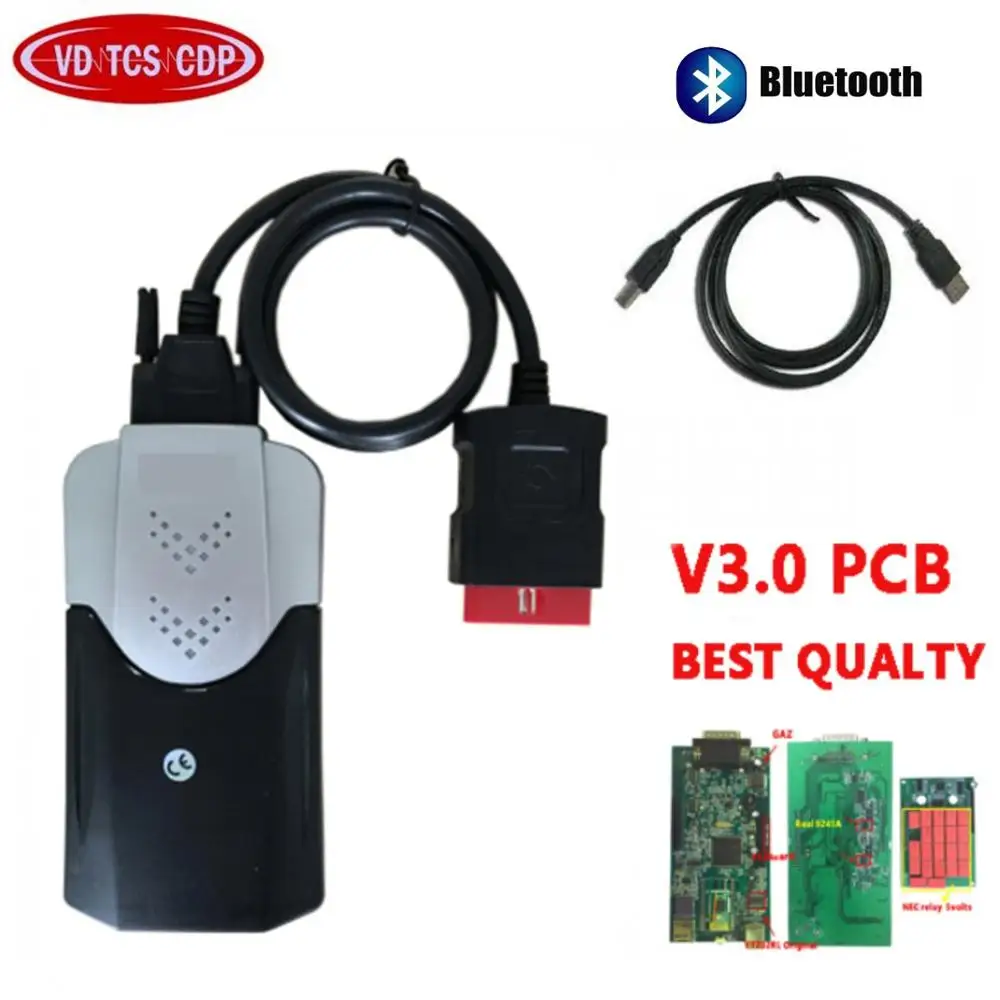 vci tcs obd obd2 сканер V3.0 реле 2015R3 keygen/,00 для delphis vd ds150e cdp bluetooth автомобильный диагностический инструмент - Цвет: with bluetooth