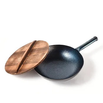 

Physical uncoated iron pan induction cooker pan universal wrought iron 32cm non-stick pan