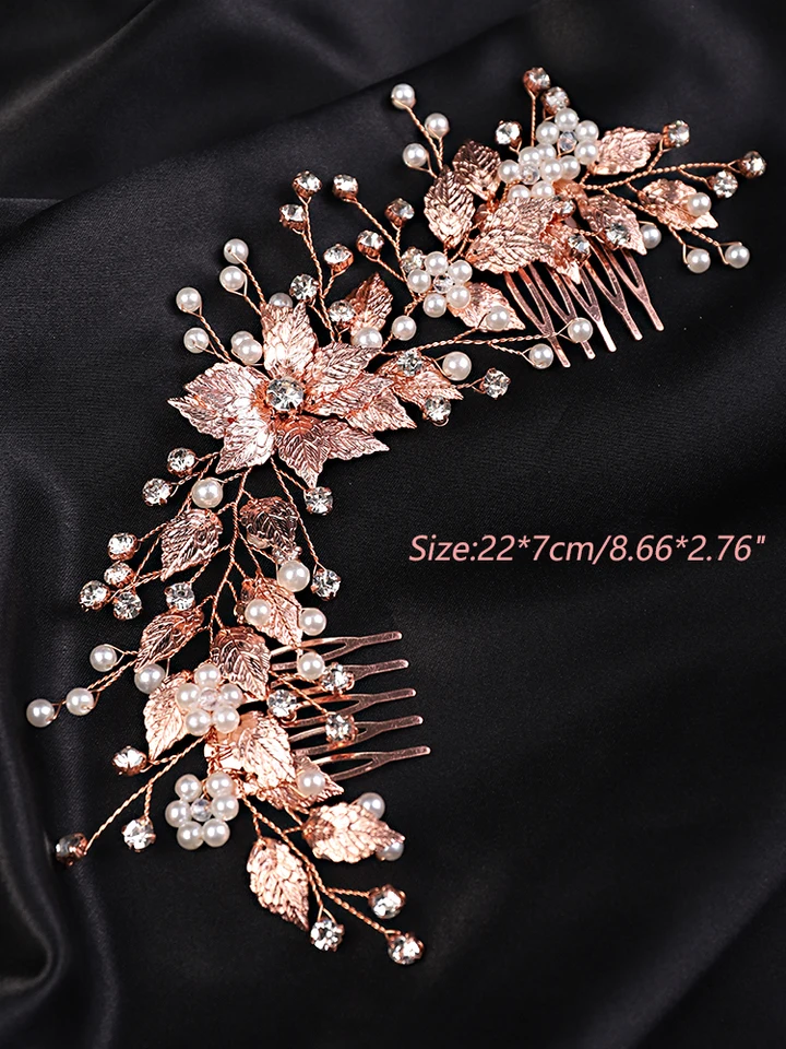 Pettine per capelli da sposa con decorazioni a fiore di strass ed elegante tiara | SHEIN ALIA