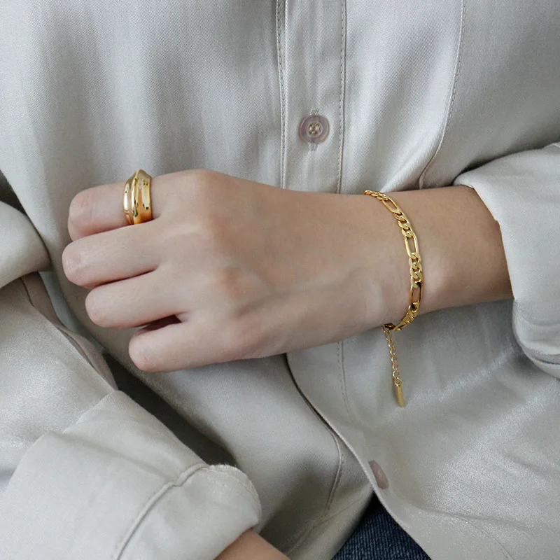 Louleur 925 пробы Серебряная цепочка золотые браслеты морозный стиль регулируемые лаконичные серебряные браслеты для женщин новые модные ювелирные изделия