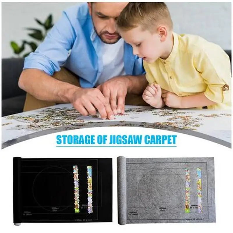 Puzzles Pad Jigsaw Roll Felt Mat Playmat Puzzles Blanket For Up To 1500 Pcs Puzzle  Accessories New Portable Travel Storage Bag