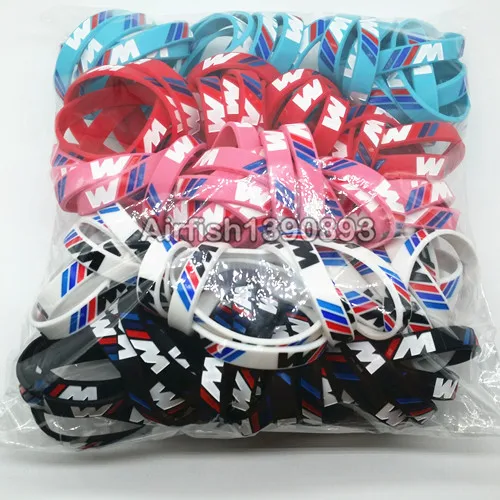 100 шт/м светящиеся M power силиконовые браслеты Bimmer Клубные фанаты голограмма спортивные резиновые браслеты для BMW все серии - Окраска металла: mix 5 colors