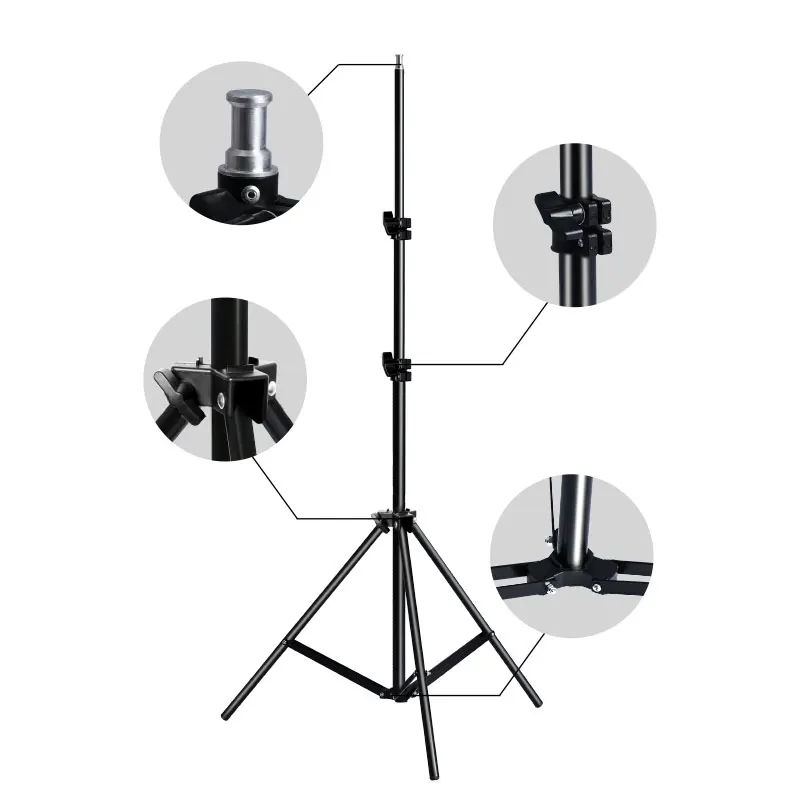 Fotografia Acessórios para Suportes de Lâmpada Softbox Uso no Estúdio de Fotografia Kit de Iluminação Contínua com 2m Tripé Fotográfico - Image 2