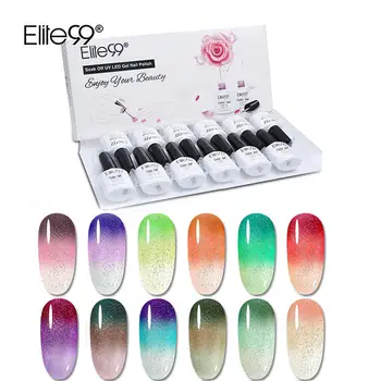

Elite99 12pcs Gift Box Set 10ml Neon Temperature Changing Color Gel Nail Kit Shiny Glitter UV Gel Polish Laser Thermal Lacquer