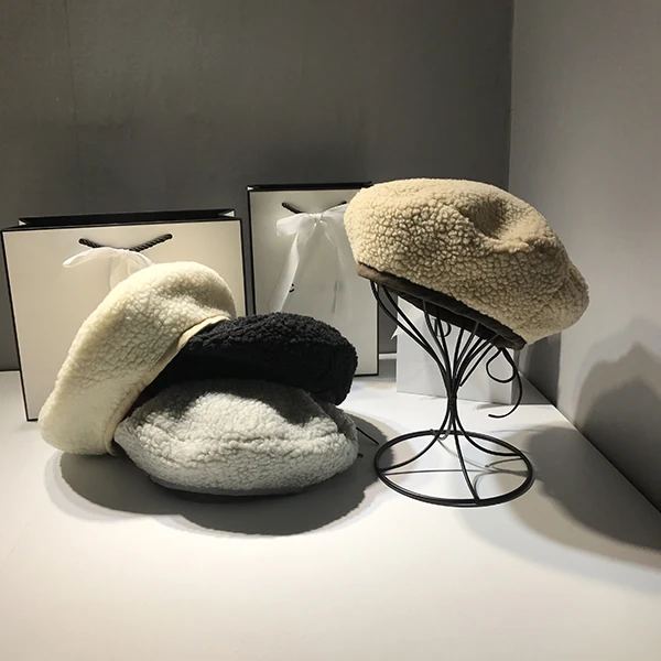 Овчина кашемир берет шляпа женская осень и зима Корейский Японский дикая Англия Ретро-шляпы женские Берет NS1655
