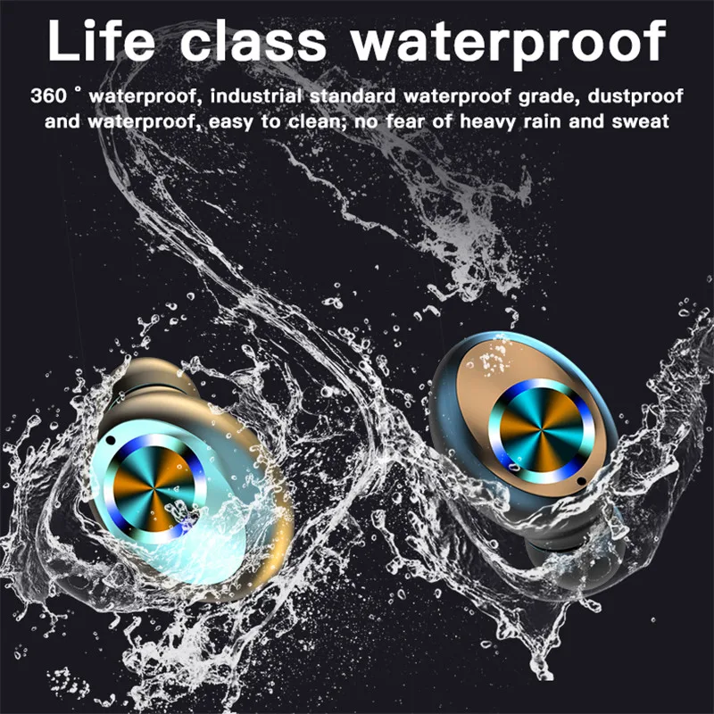 X35 TWS Bluetooth 5 0 Earphones 2000mAh Charging Box Wireless Headphone 9D Stereo Sports Waterproof Earbuds Headsets Updated F9