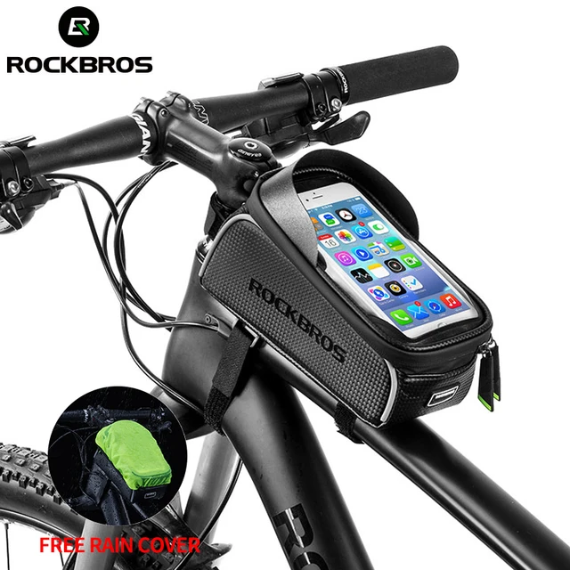US $11.50 ROCKBROS Bicycle Bag Waterproof Touch Screen Cycling Bag Top Front Tube Frame MTB Road Bike Bag 60