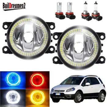 

Angel Eye Fog Light Assembly For Fiat Sedici 2009-2016 Car 20W Front Bumper Fog Light Halo Ring Daytime Running Lamp H11 12V