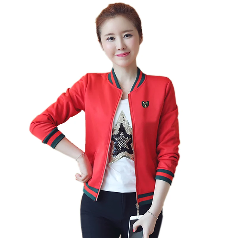 2019 Женские повседневные бейсбольные куртки в стиле Харадзюку короткие пальто