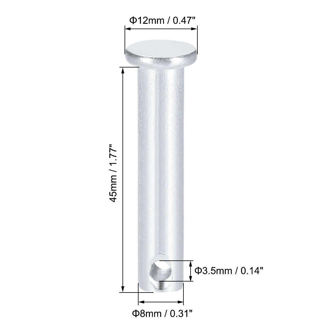 Uxcell 12 шт. с одним отверстием, скобы 5 мм, 6 мм, 8 мм, 10 мм, диаметр, плоская головка, оцинкованная твердая сталь, звено, шарнир, круглый штифт