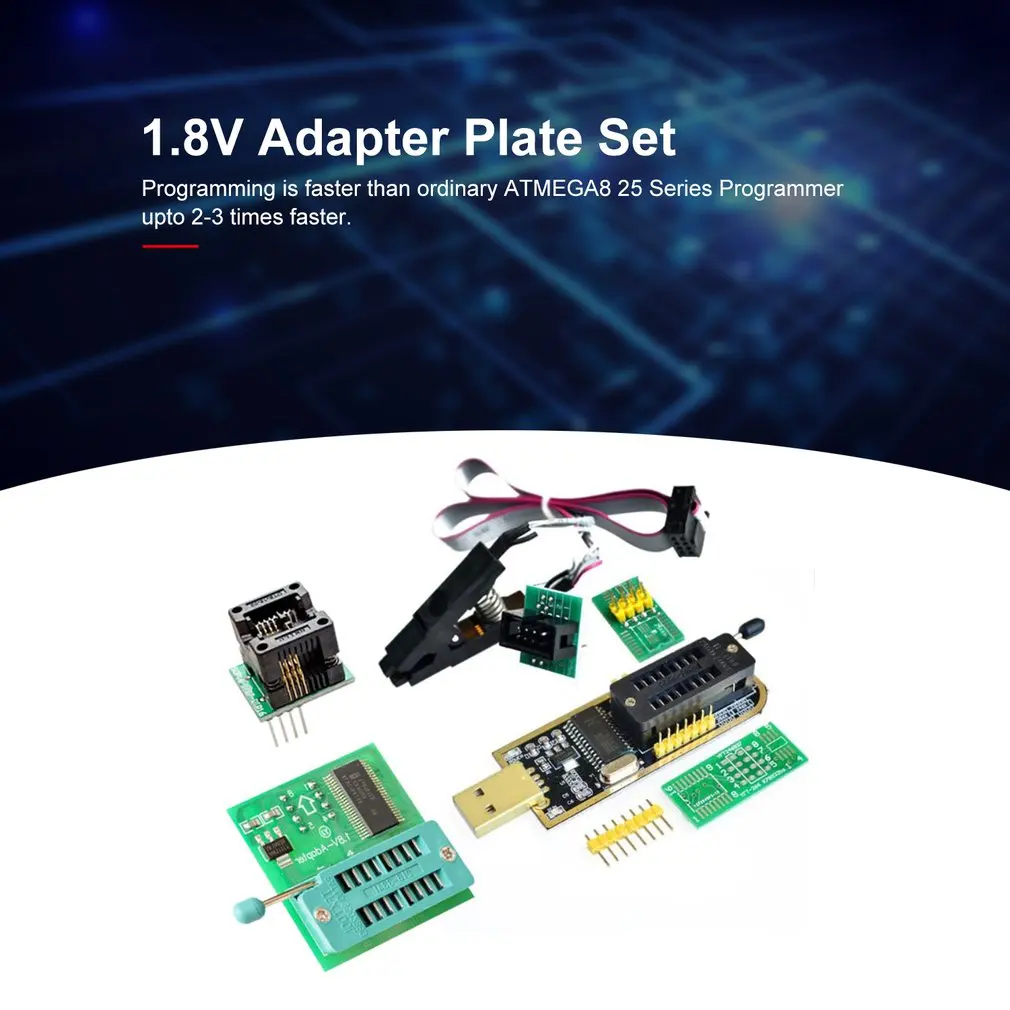 Flash BIOS USB Programmer CH341A Set+ SOP8 Adapter Plate 1.8V Adapter Plate 1.8V Conversion Base Adapter Board