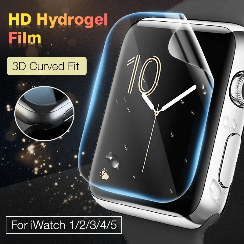 3 piezas película protectora de hidrogel para iWatch SE 6 5 4 44mm 42mm (no es CRiSTAL) en Apple Watch 3 2 1 40mm 38mm lámina protectora de pantalla