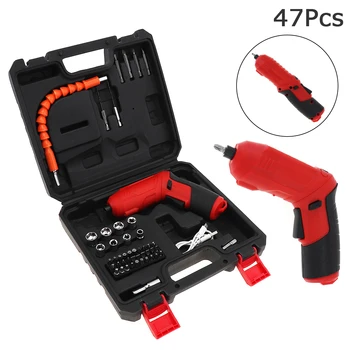 

Power Tool Rechargeable Mini Screwdriver 47pcs for Furniture Installation / Screwing / Wood Punching / Electrical Maintenance