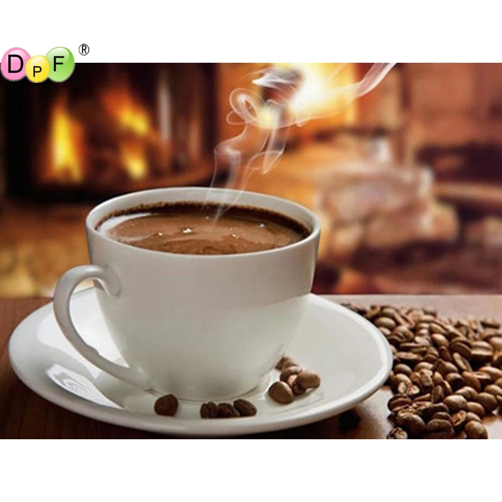 

DIY coffee full square diamond painting cross stitch needlework diamond embroidery home decor mosaic kits