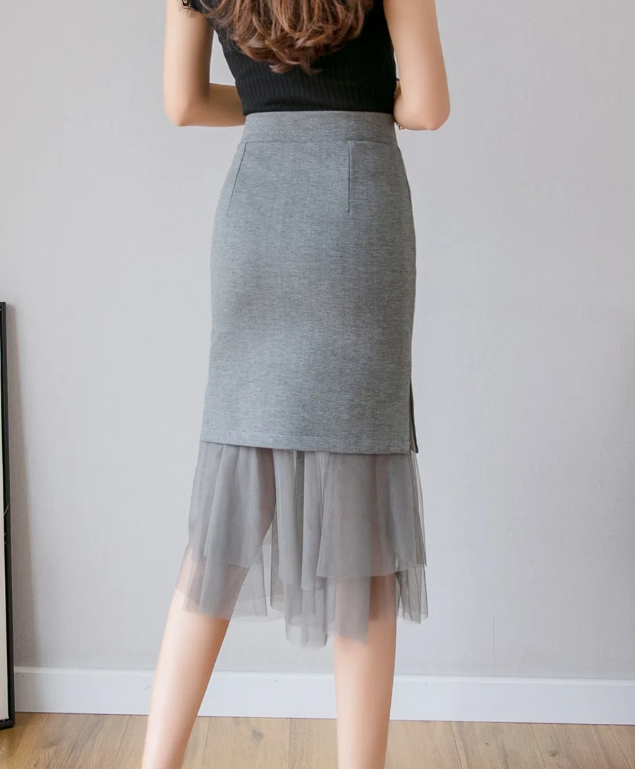 Faldas Mujer Moda элегантные весенние модные красные юбки женские черные корейские офисные летние юбки с высокой талией размера плюс