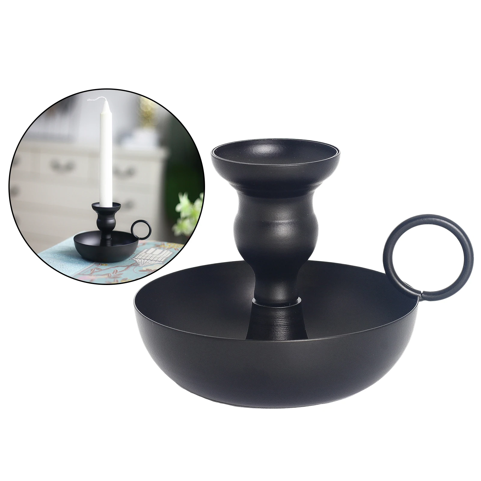 Black Wrought Iron Taper Candle Holder Candlestick Holder Dinner Decor