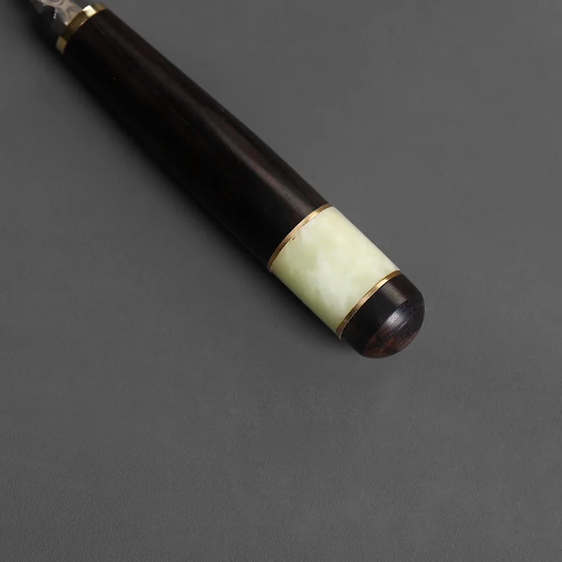 Stainless Steel Pu 'er Tea Knife, Gray Damask, Black Tea Tool, Ceremony Accessories, Set with Wooden Handle