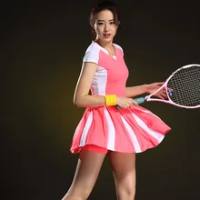 Esporte badminton feminino vestido de manga curta tênis de mesa terno das mulheres vestido de tênis para a menina verão treino jérsei com shorts