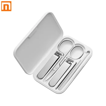 

New Original Xiaomi Mijia Nail Clippers Set Stainless Manicure Pedicure Nail Clipper Cutter Nail File Ear Pick with Storage Box