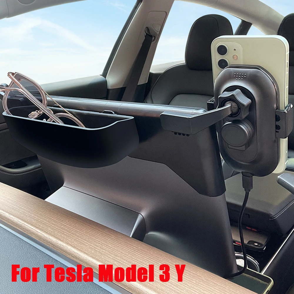 

Для Tesla Model 3, автомобильный держатель для телефона, беспроводное зарядное устройство и очки, фоторамка, кронштейн для сотового телефона, аксессуары для интерьера