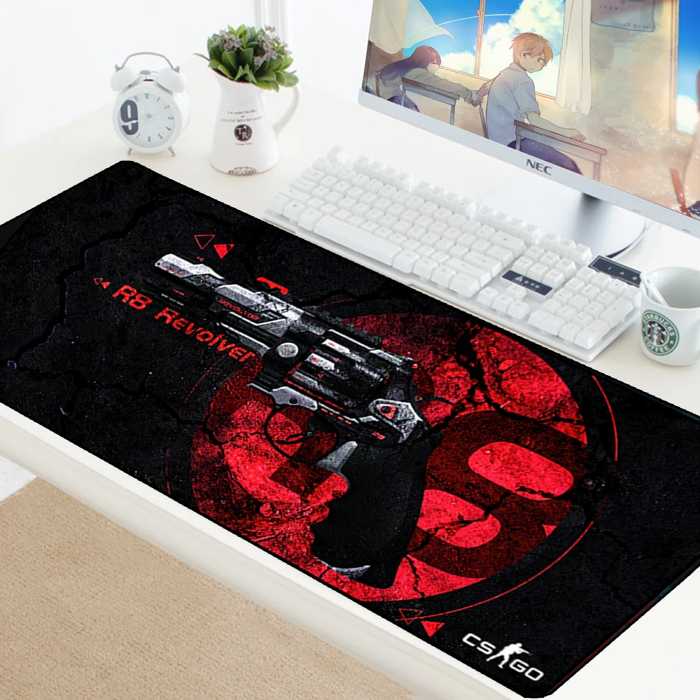 Коврик для мыши CS GO, дизайнерский коврик для мыши, скоростной коврик, резиновая клавиатура, игровая большая, XL, геймер, CSGO, черный, 700x300 мм, для ноутбука, ПК