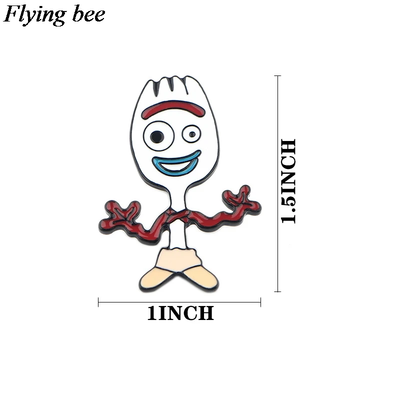Flyingbee fokry булавки металлический значок мультяшный персонаж креативные булавки значок на рюкзаке броши на булавке для одежды значки в виде галстука X0582