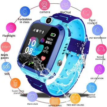 

Anti Lost Q12 OLED Child kid Tracker SOS Monitoring Positioning Phone smart Kids LBS baby smart Watch Compatible IOS & Andriod