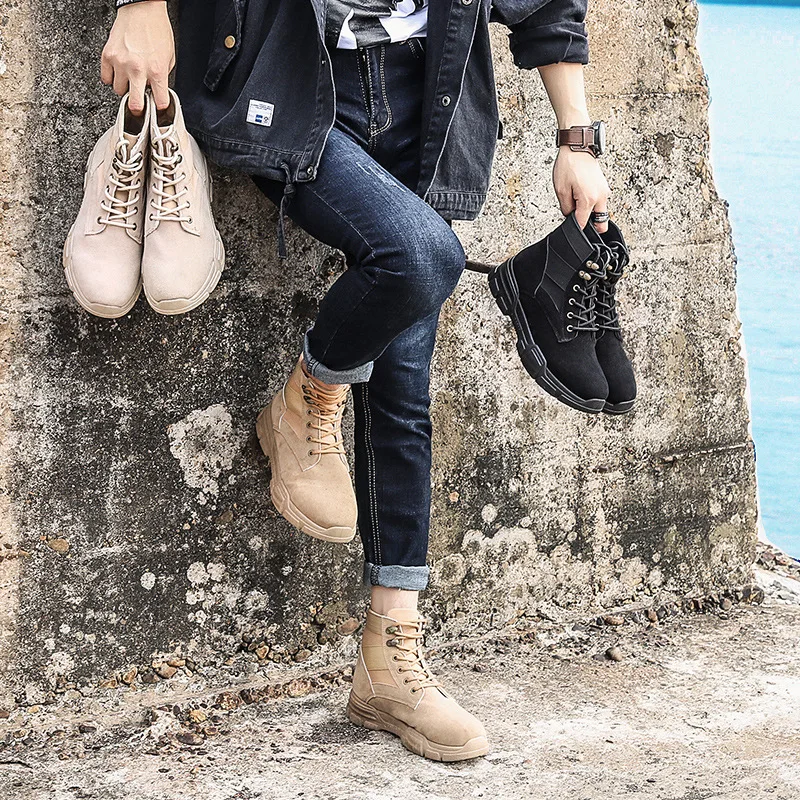 Men Desert Tactical Military Boots Mens Working Safty Shoes Army Combat Boots Militares Tacticos Zapatos Men Shoes Boots Feamle