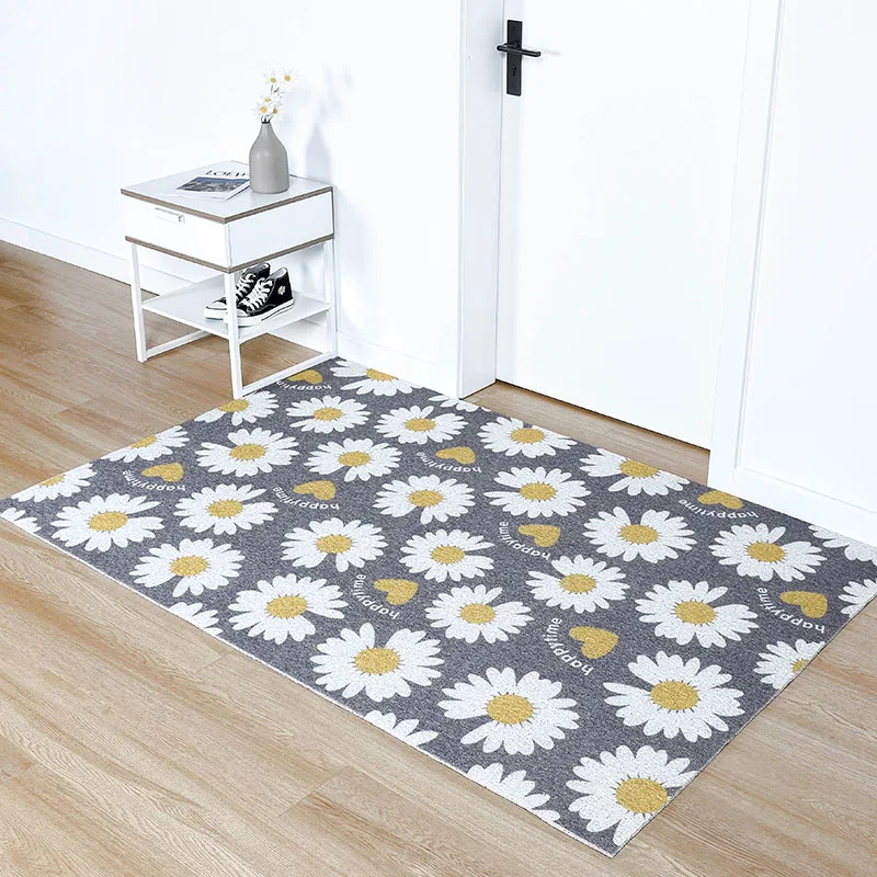 

Small Daisy Home Mats Carpet Anti-slip Cuttable Custom Entrance Door Mat Carpet Dustproof Kitchen Mat Bath Mat Hallway Door Mats