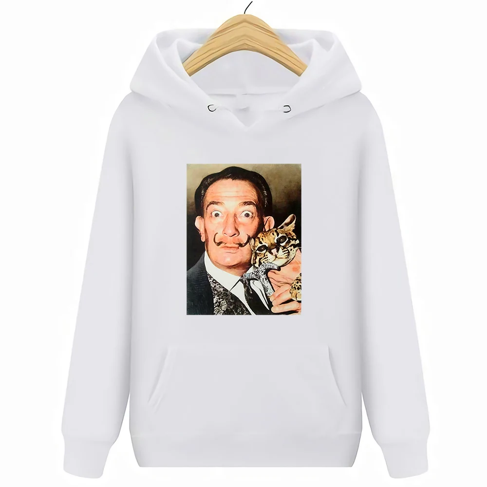 Salvador Dali, белые свитшоты, Ретро стиль, Surrealist Art, абстрактные мужские S-3XL, толстовки, свитшоты