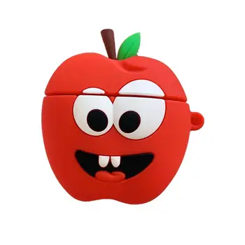

Red Fruit Pattern Soft Silicone Protective Case Shockproof Cover Skin Protector for Airpods 1/2 Charging Box Accessories
