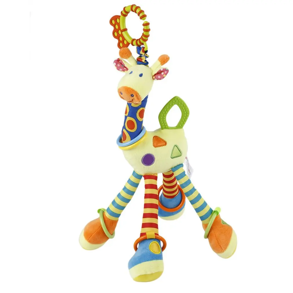 OCDAY Baby Pram Bed Bells Soft Giraffe Hanging Toy Animal Handbells Rattles Funny Educational Mobiles Toys Hand Bell Rattle Hot