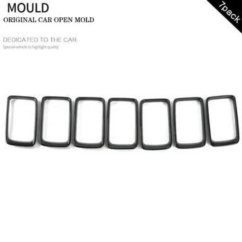 

Decal Front Grille Decor Exterior 7Pcs Set Car Auto ABS Gloss Black Trim